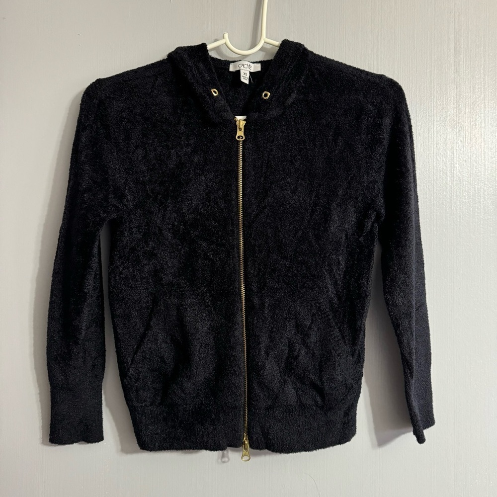 Cache Fleeced Cropped Hoodie Top Size XS